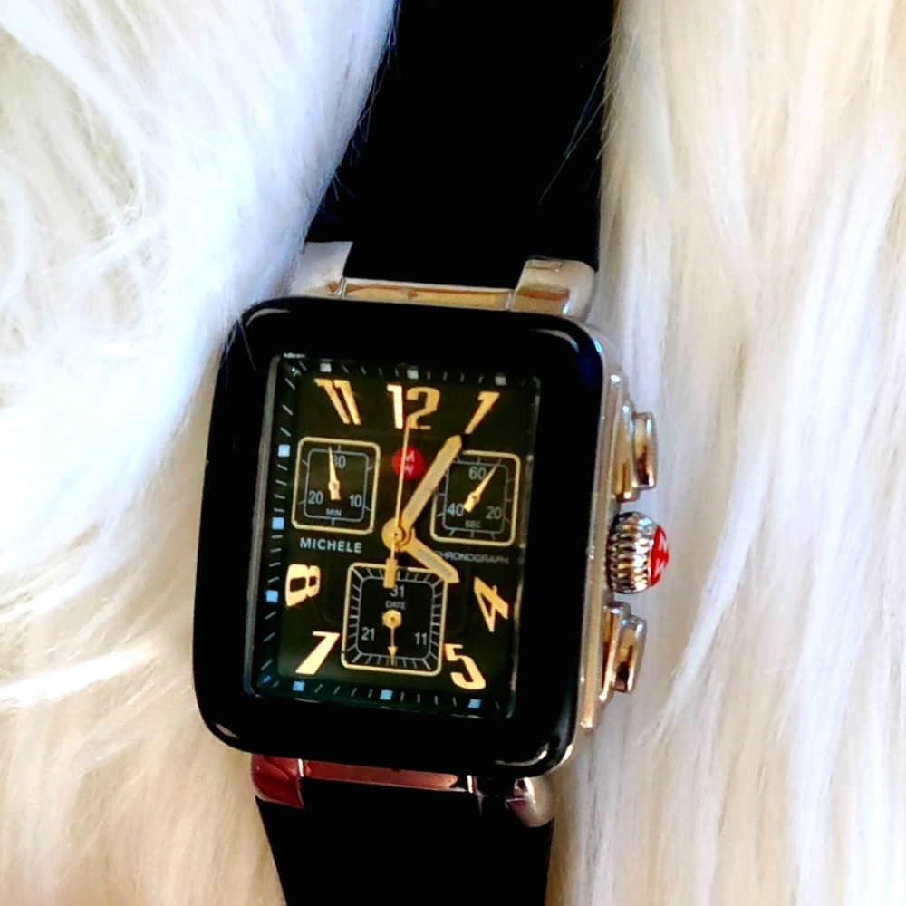 MICHELE WATCH WOMENS BLACK